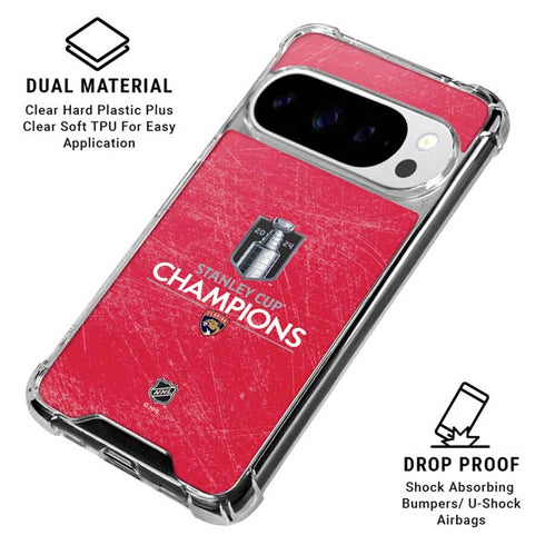 NHL 2024 Stanley Cup Champions Panthers Google Pixel 10 Pro XL Clear Case
